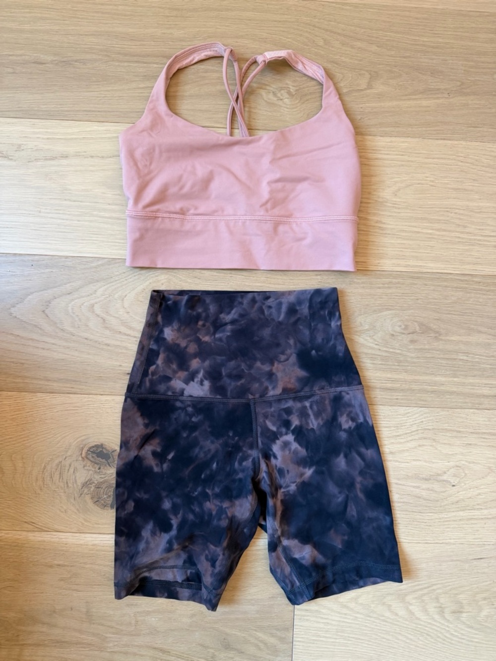 Lululemon align 8” shorts (size 4) and long line sports bra (size 6)